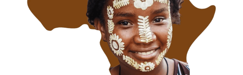 afican map with face