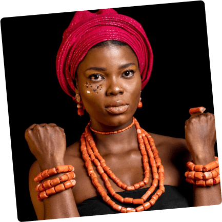 woman wearing beads