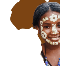 afican map with face